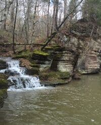 Beautiful side stream waterfall