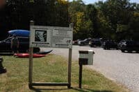 Sang Road Access Entrance Sign to Parking Area