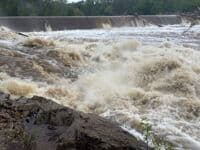 Breach at the dam (very large hole)