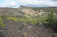 Walking Across the Lava Field at Wards Canyon