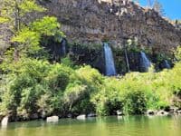Gushing springs from canyon walls.