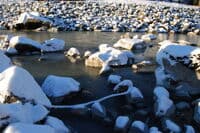 Rebar in rocks, river left from main pool