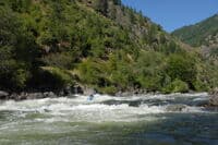 Cyn in Split Creek Rapid