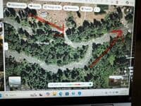 Small Diversion Dam - top left red arrow