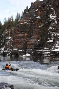 Fang in a packraft