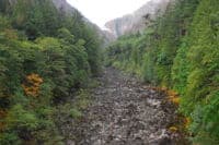 Dewatered River Channel Downstream of Gorge Dam