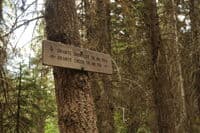 Trail Sign Marking the Spur to Granite Creek Confluence