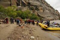 Unloading the Boats at Harding Hole Camp