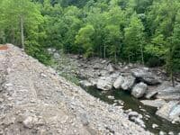 Looking upstream at the double tunnels
