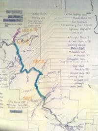 Old Map of Salmon River Rapids